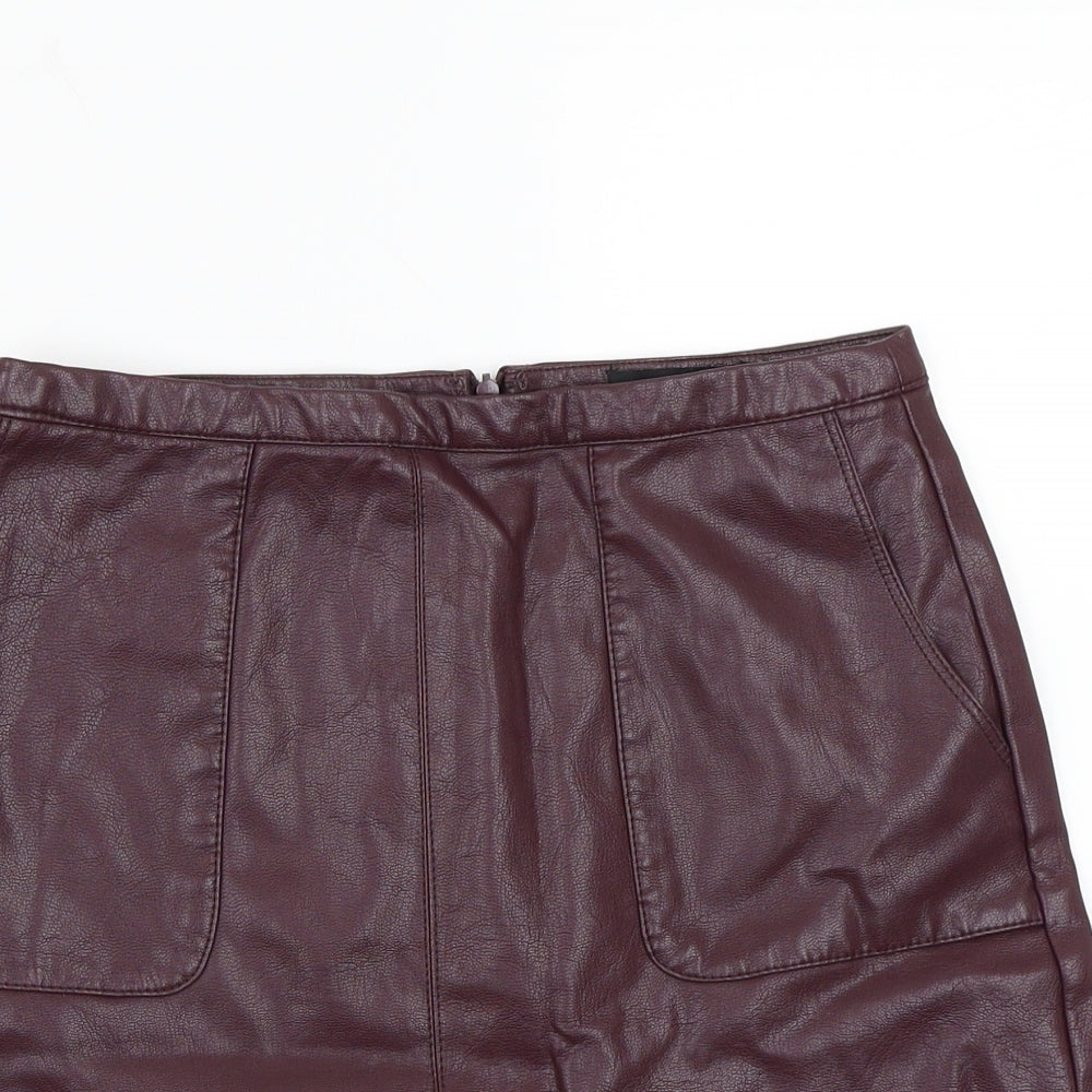 Newlook Womens Purple   A-Line Skirt Size 8