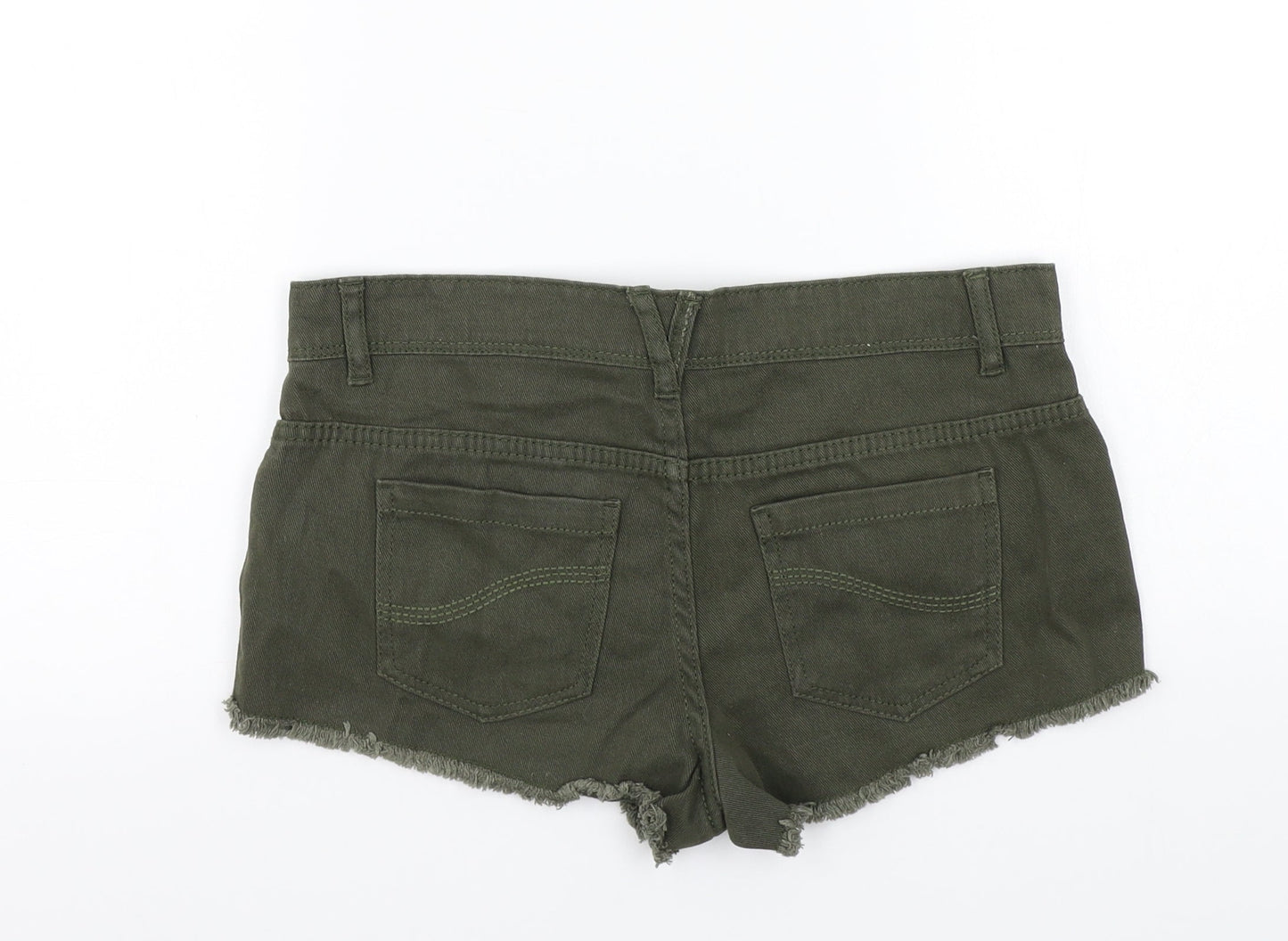Denim & Co. Womens Green   Cut-Off Shorts Size 8