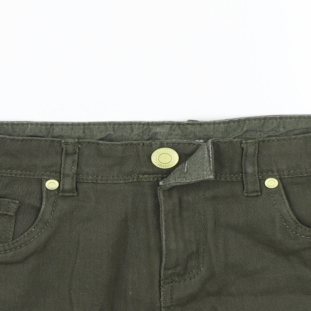 Denim & Co. Womens Green   Cut-Off Shorts Size 8