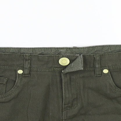 Denim & Co. Womens Green   Cut-Off Shorts Size 8
