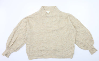 H&M Womens Gold  Knit Pullover Jumper Size M