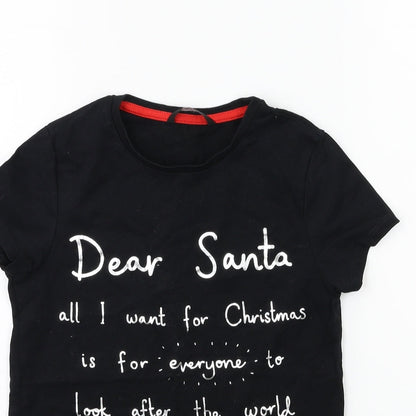 George Boys Black   Basic T-Shirt Size 11-12 Years  - chrismas