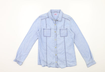 F&F Girls Blue   Basic Button-Up Size 13 Years