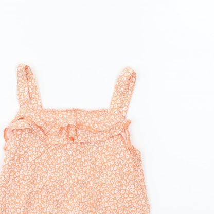 F&F Girls Orange Floral  Basic Tank Size 5-6 Years