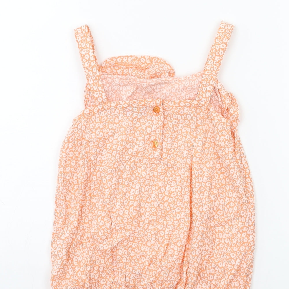 F&F Girls Orange Floral  Basic Tank Size 5-6 Years