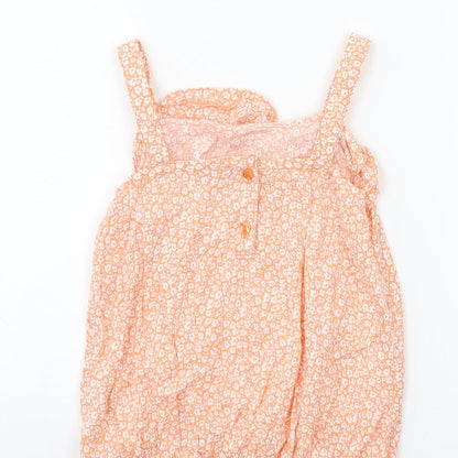 F&F Girls Orange Floral  Basic Tank Size 5-6 Years