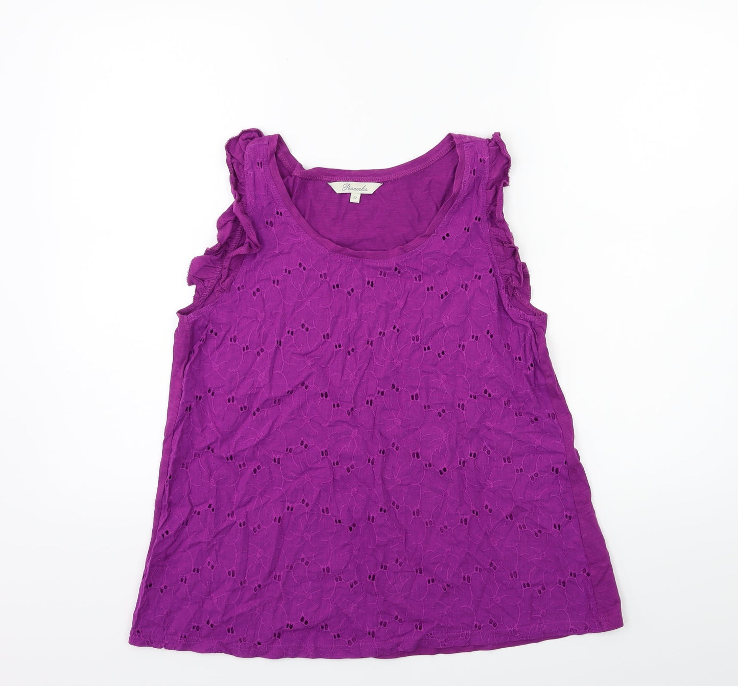 Womens UK Size 12 Peacocks Purple Basic Tank
