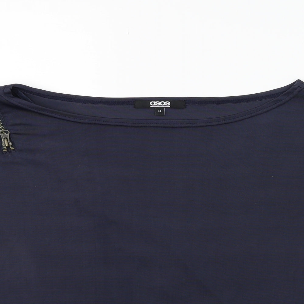 Womens UK Size 12 ASOS Grey Basic Blouse
