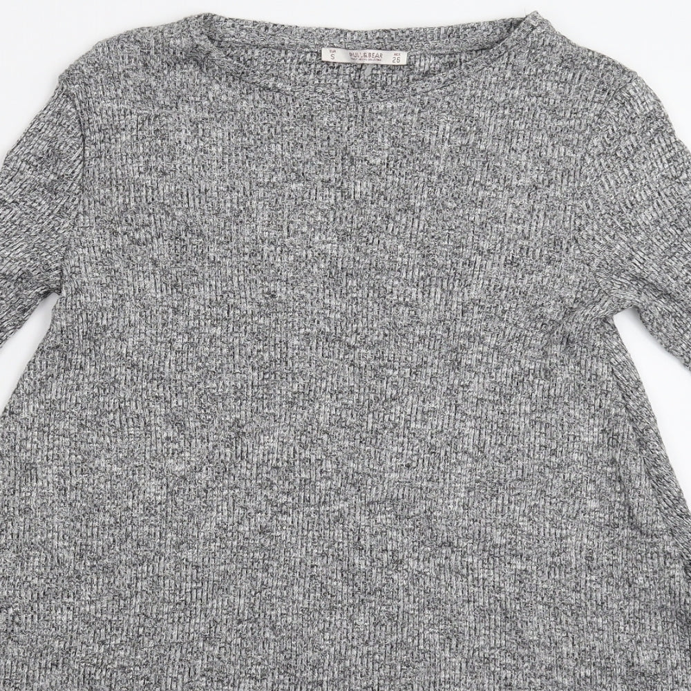 Pull&Bear Womens Grey  Knit Pullover Jumper Size S