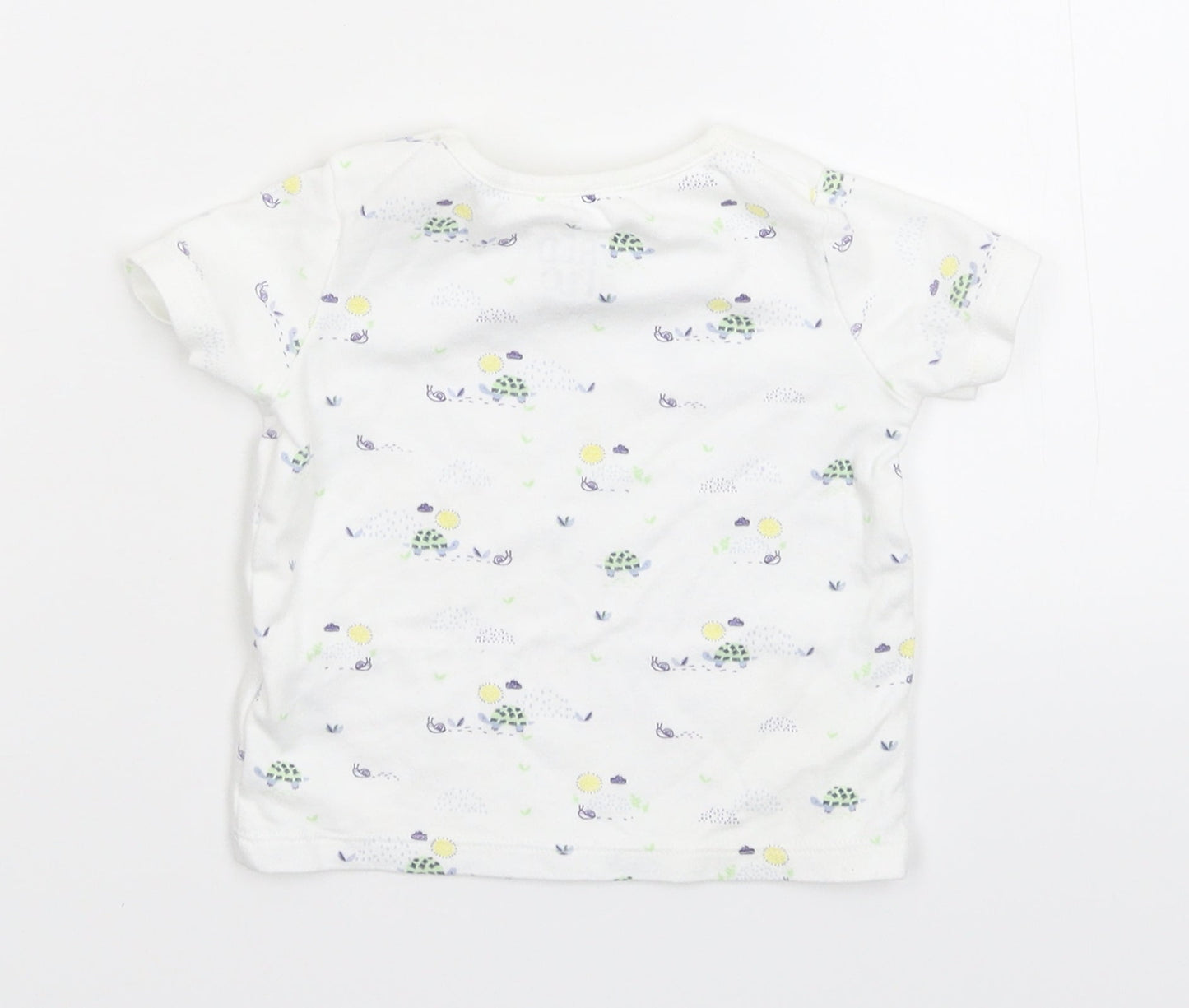 Fred & Flo Baby White Floral  Basic T-Shirt Size 3-6 Months