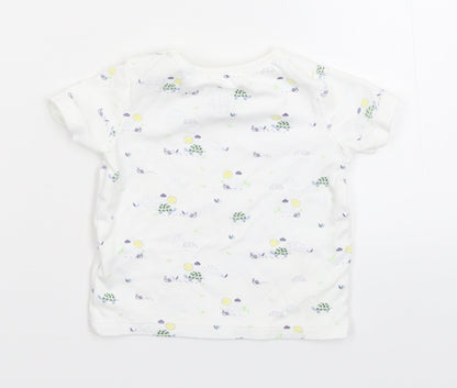 Fred & Flo Baby White Floral  Basic T-Shirt Size 3-6 Months