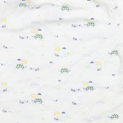Fred & Flo Baby White Floral  Basic T-Shirt Size 3-6 Months