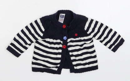 M&Co Baby Blue Striped  Cardigan Jumper Size 3-6 Months