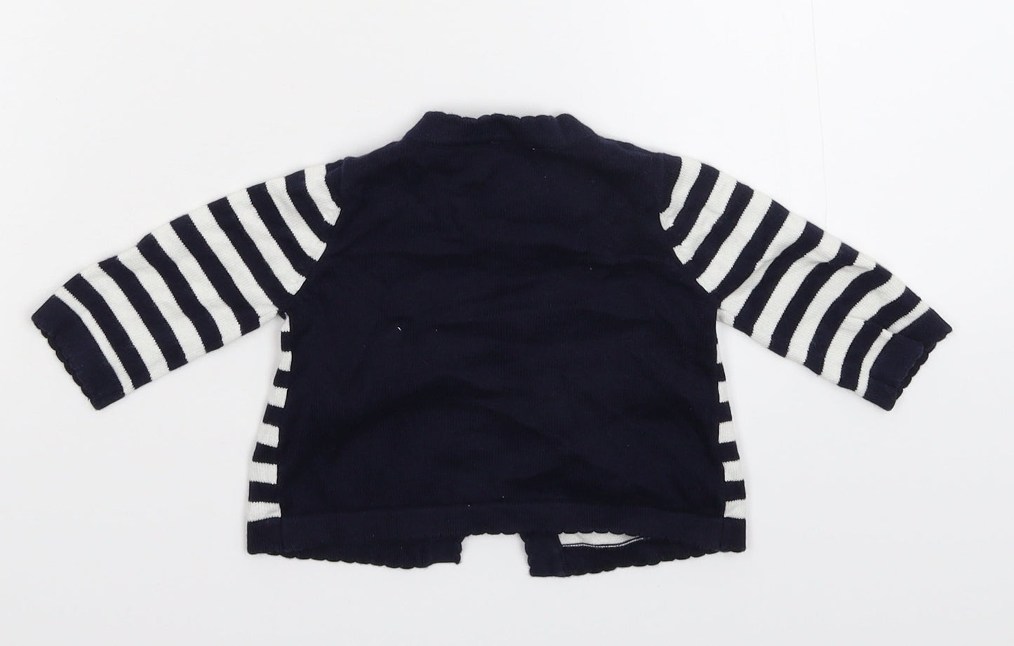 M&Co Baby Blue Striped  Cardigan Jumper Size 3-6 Months