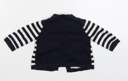 M&Co Baby Blue Striped  Cardigan Jumper Size 3-6 Months