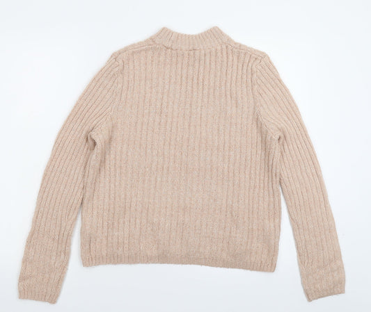 Divided Womens Beige  Knit Pullover Jumper Size M