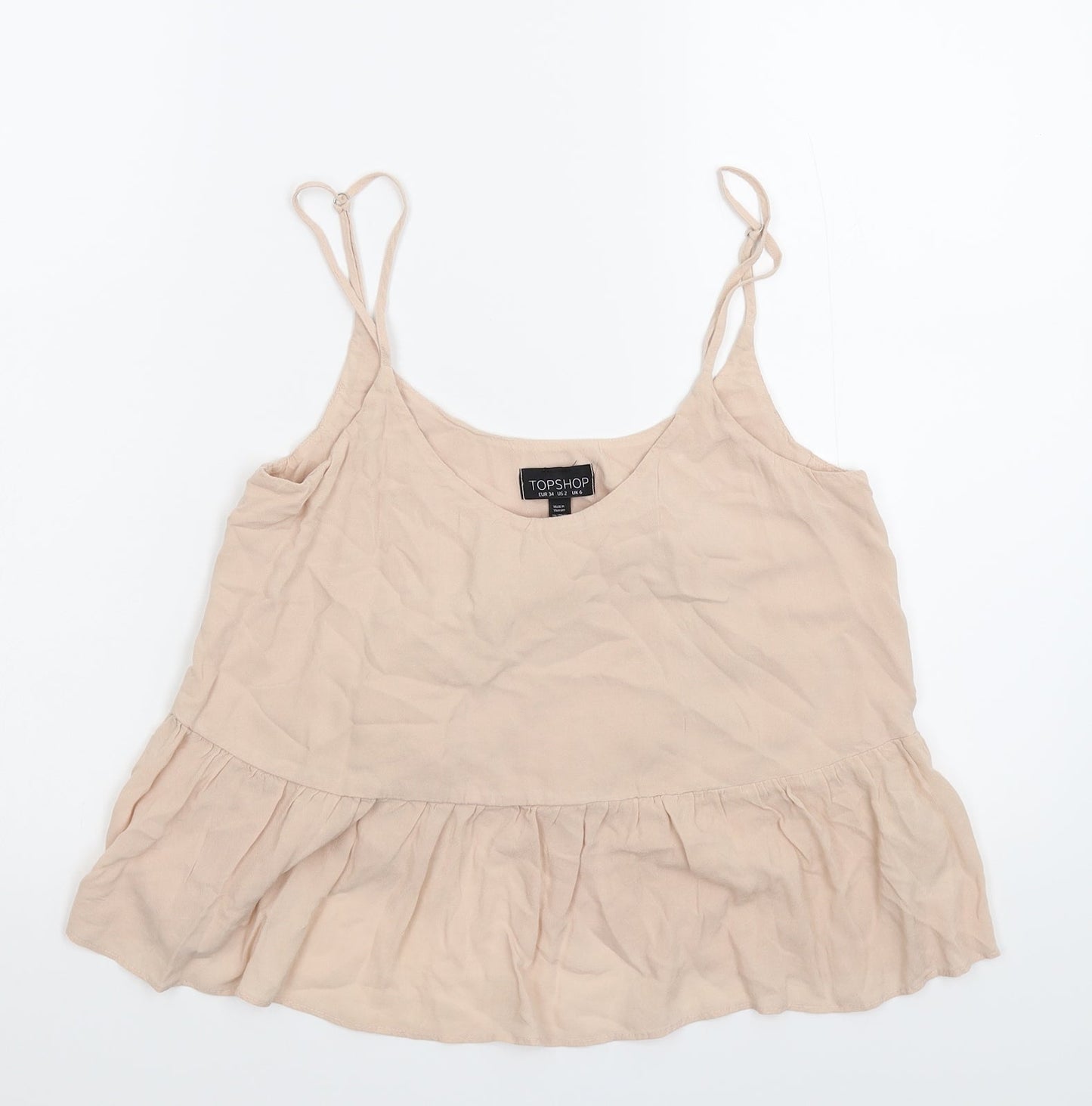 Womens UK Size 6 Topshop Beige Basic Tank