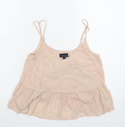 Womens UK Size 6 Topshop Beige Basic Tank