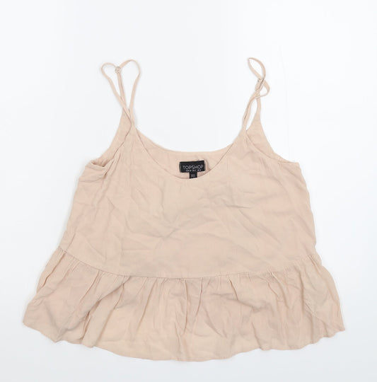 Womens UK Size 6 Topshop Beige Basic Tank