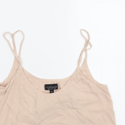 Womens UK Size 6 Topshop Beige Basic Tank