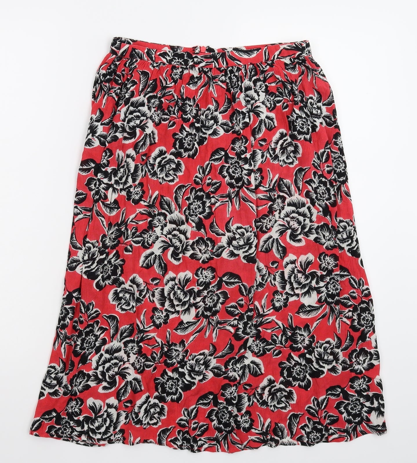 New Look Womens Red Floral  Straight & Pencil Skirt Size 8