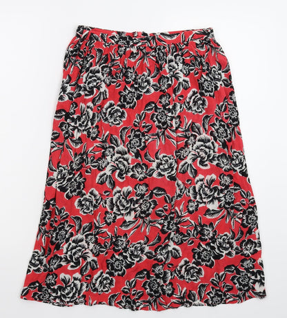 New Look Womens Red Floral  Straight & Pencil Skirt Size 8