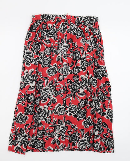 New Look Womens Red Floral  Straight & Pencil Skirt Size 8