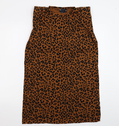 ASOS Womens Brown Animal Print  Tank Dress  Size 8