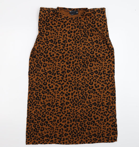 ASOS Womens Brown Animal Print  Tank Dress  Size 8