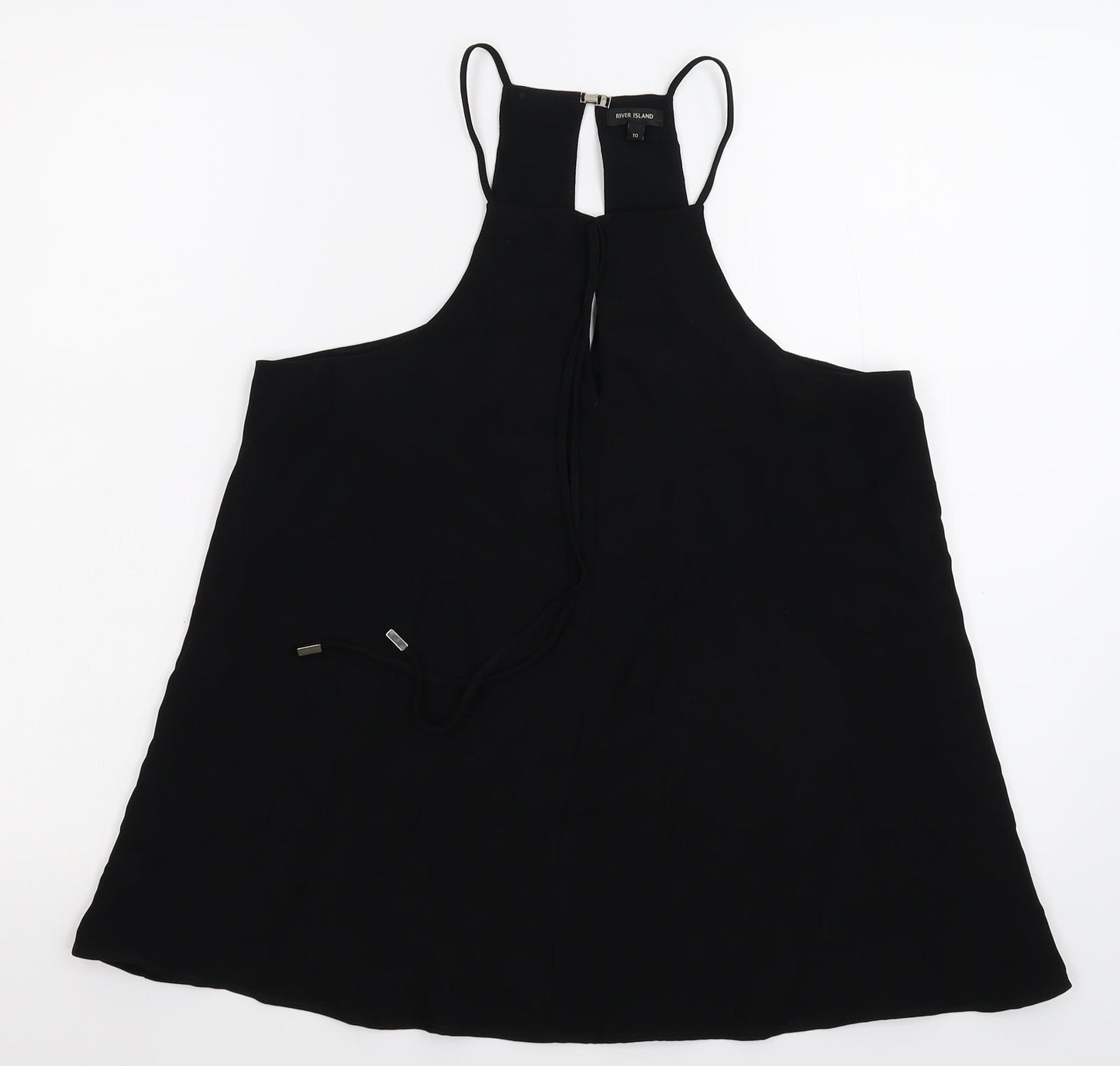 Womens UK Size 10 River Island Black Basic Tank