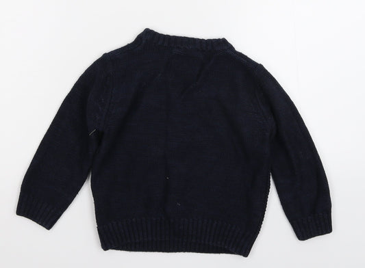 Prweorn Boys Blue  Knit Pullover Jumper Size 3 Years