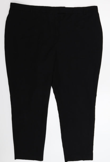 Womens UK Size 42 in Preworn Slim Fit  Black Trousers