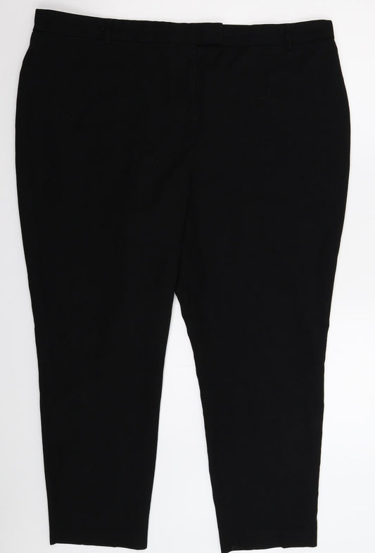 Womens UK Size 42 in Preworn Slim Fit  Black Trousers