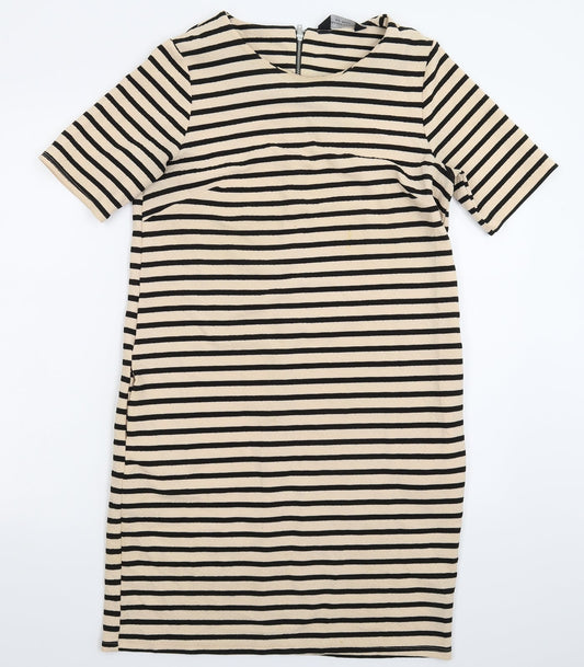 Dorothy Perkins Womens Beige Striped  Bodycon  Size 10