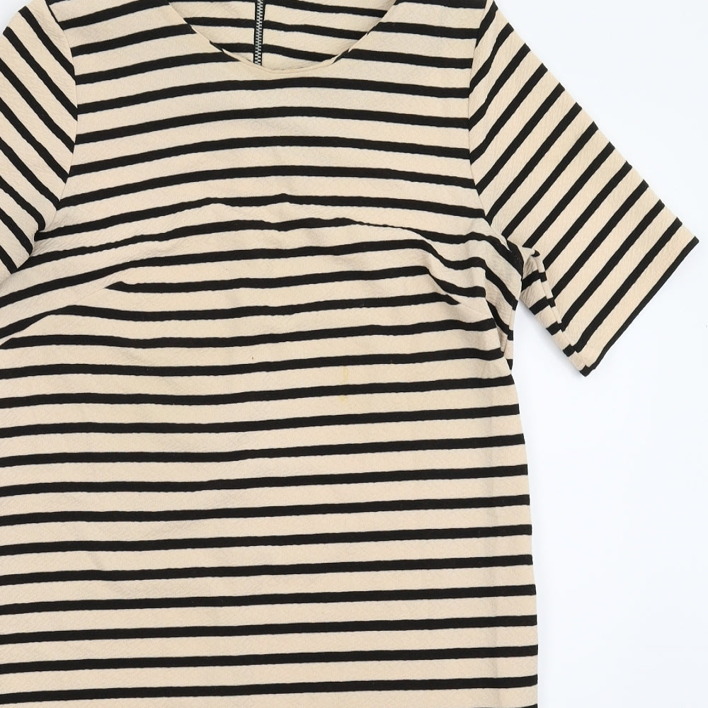 Dorothy Perkins Womens Beige Striped  Bodycon  Size 10