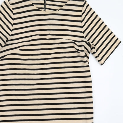 Dorothy Perkins Womens Beige Striped  Bodycon  Size 10