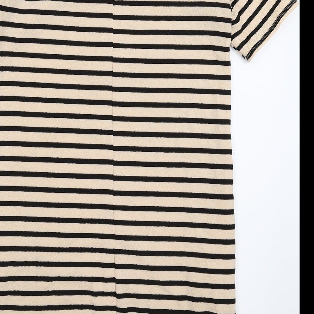 Dorothy Perkins Womens Beige Striped  Bodycon  Size 10