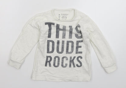Next Boys White   Pullover Sweatshirt Size 2-3 Years