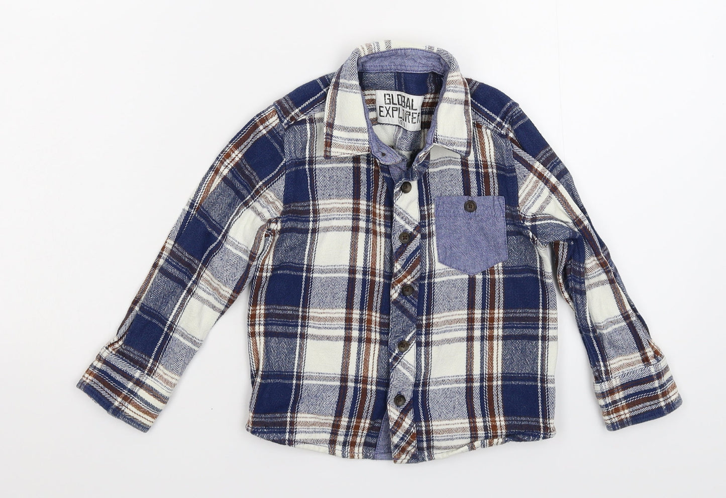 Global Explorer Boys Multicoloured Check  Basic Button-Up Size 3 Years