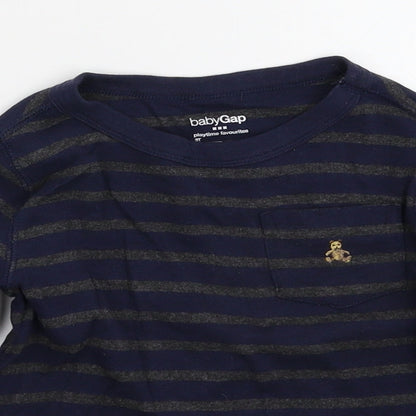 Gap Boys Blue Striped  Pullover Jumper Size 3 Years