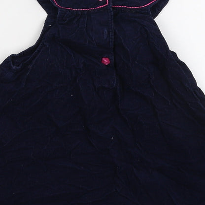 Cheeky monkey Girls Blue Floral Corduroy Fit & Flare  Size 12-18 Months