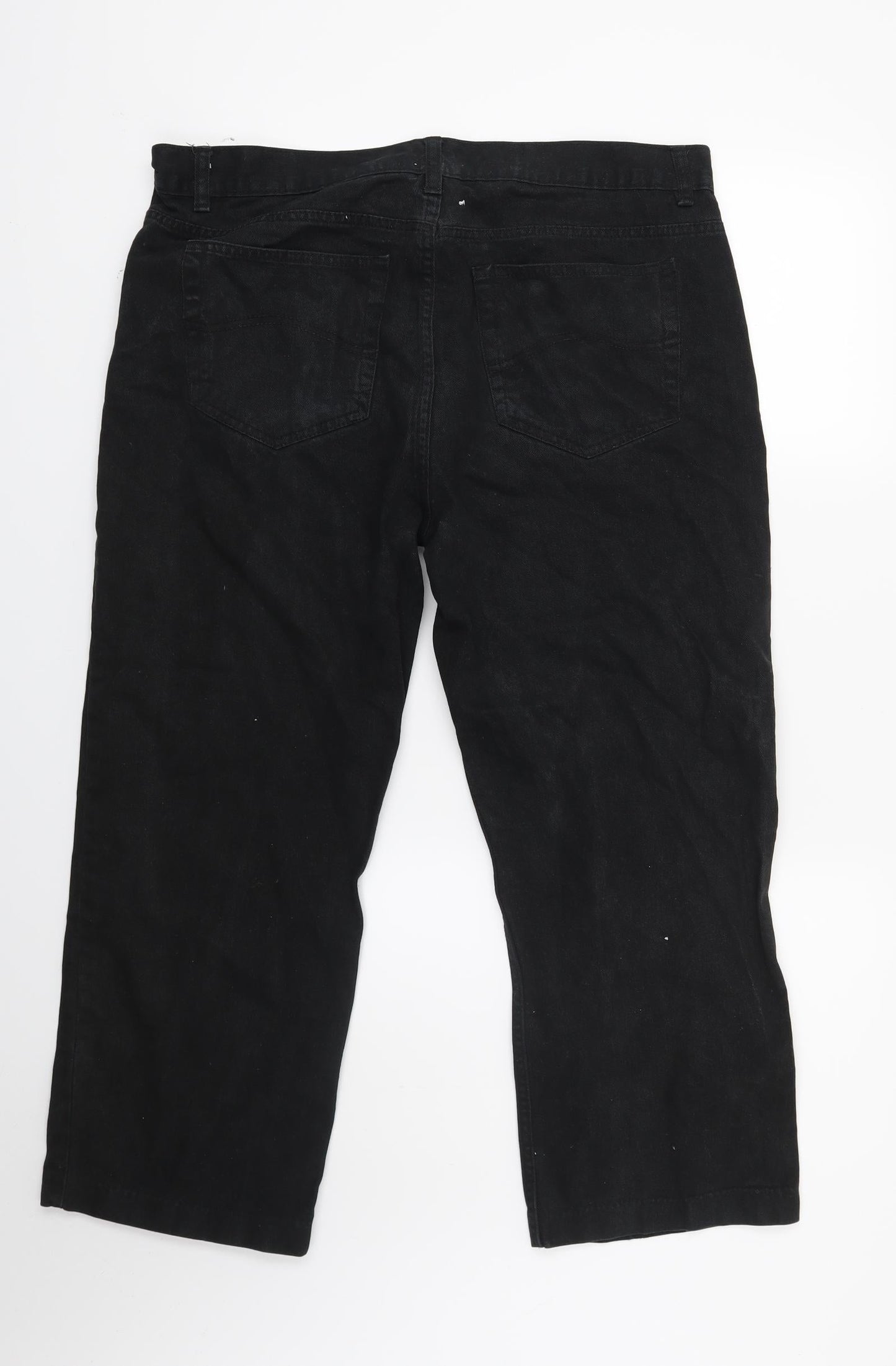 Womens UK Size 36 in Preworn Regular Fit Cropped Black Trousers