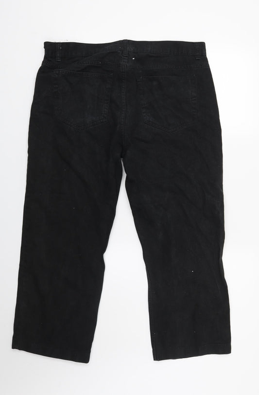 Womens UK Size 36 in Preworn Regular Fit Cropped Black Trousers