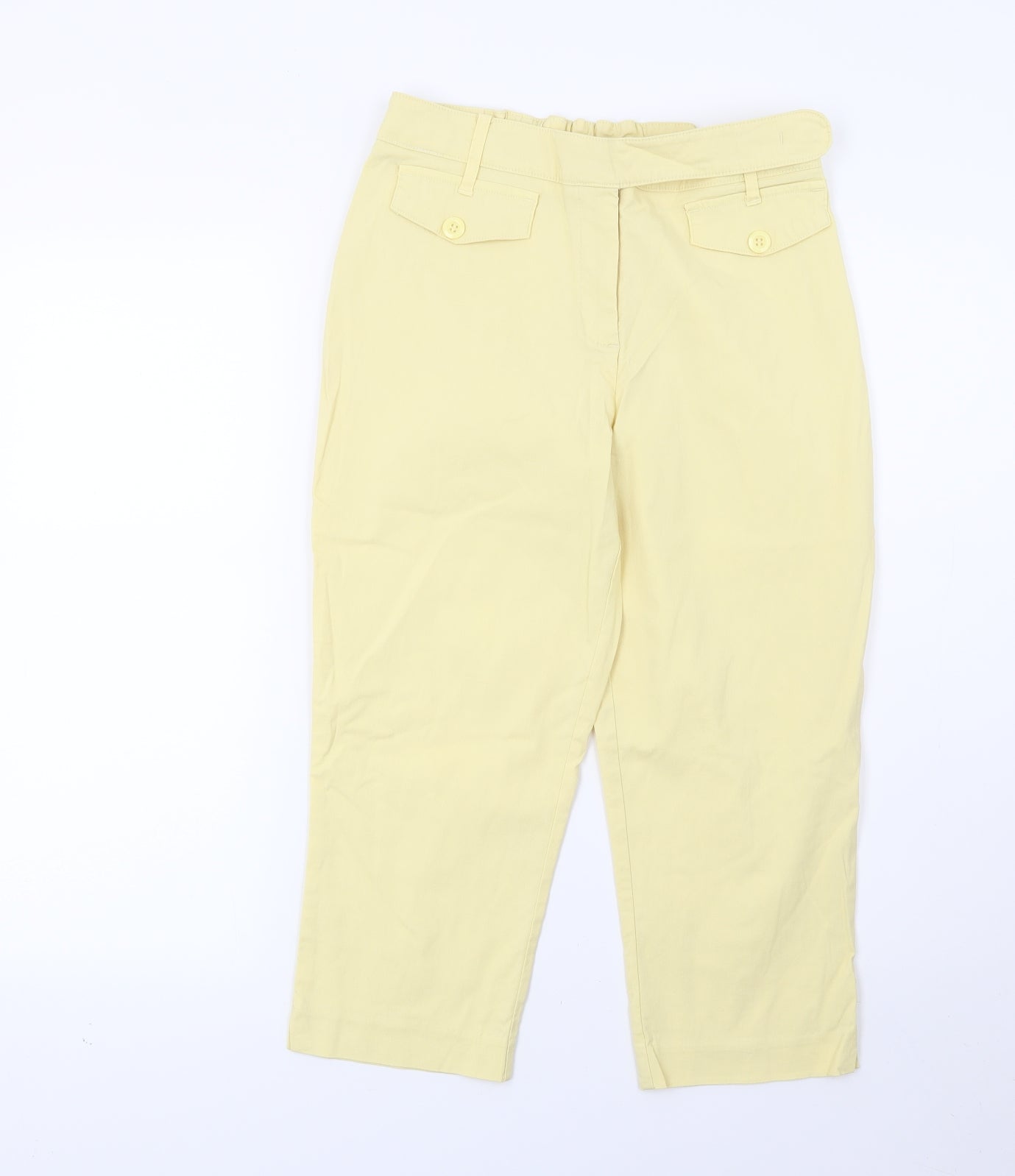 Womens UK Size 32 Preworn Regular Fit Cropped Yellow Jeans