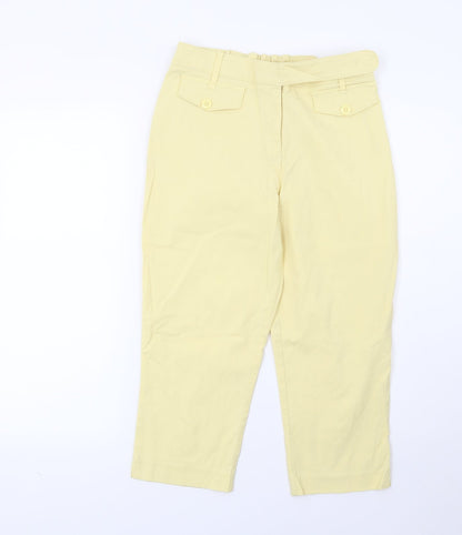 Womens UK Size 32 Preworn Regular Fit Cropped Yellow Jeans