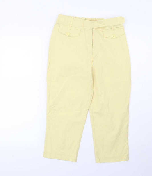 Womens UK Size 32 Preworn Regular Fit Cropped Yellow Jeans