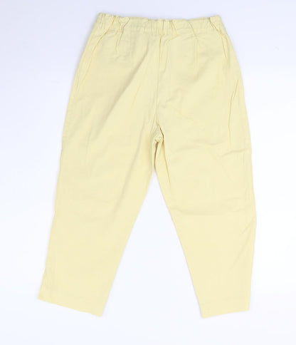 Womens UK Size 32 Preworn Regular Fit Cropped Yellow Jeans