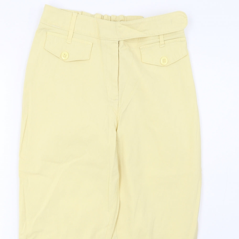 Womens UK Size 32 Preworn Regular Fit Cropped Yellow Jeans
