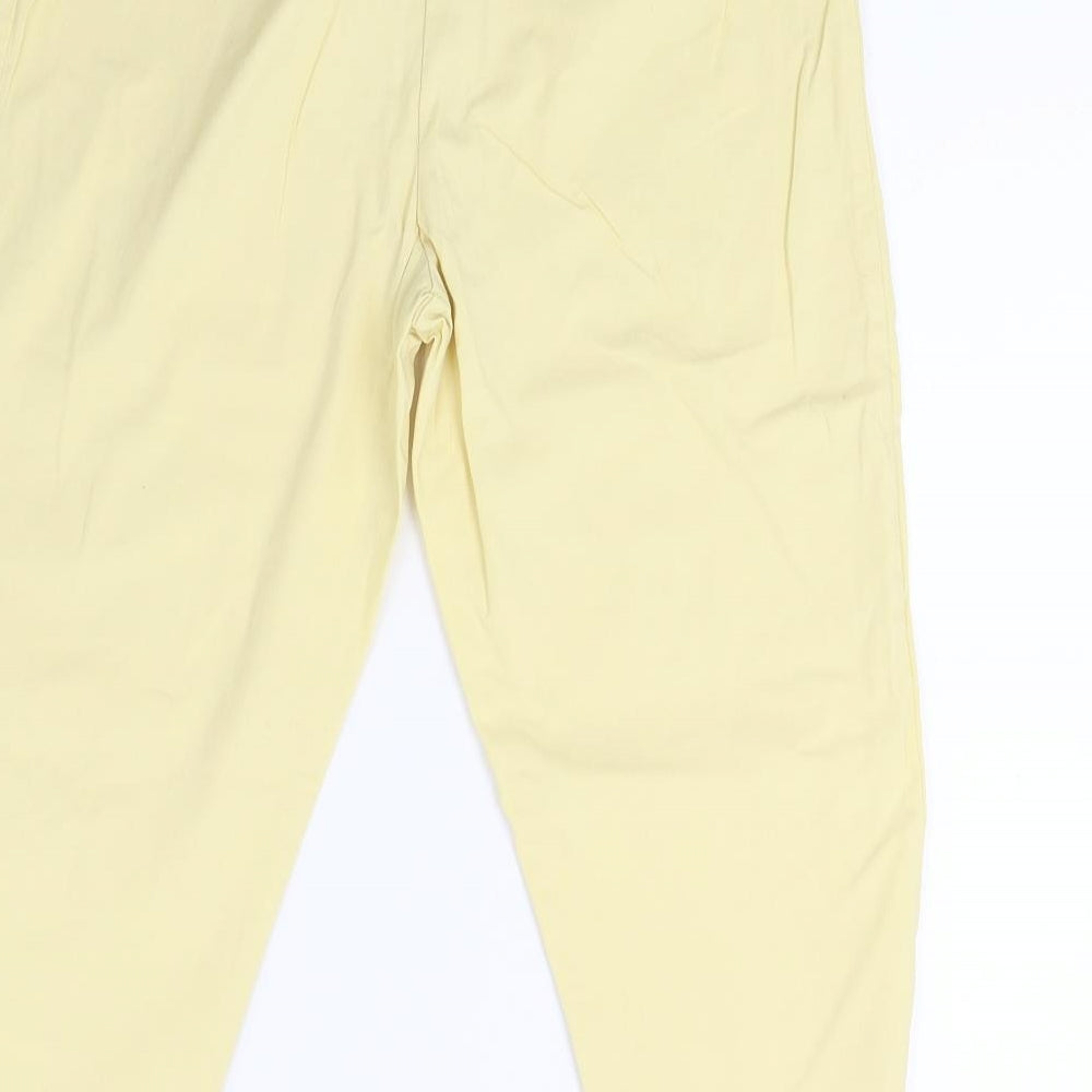 Womens UK Size 32 Preworn Regular Fit Cropped Yellow Jeans