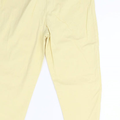 Womens UK Size 32 Preworn Regular Fit Cropped Yellow Jeans